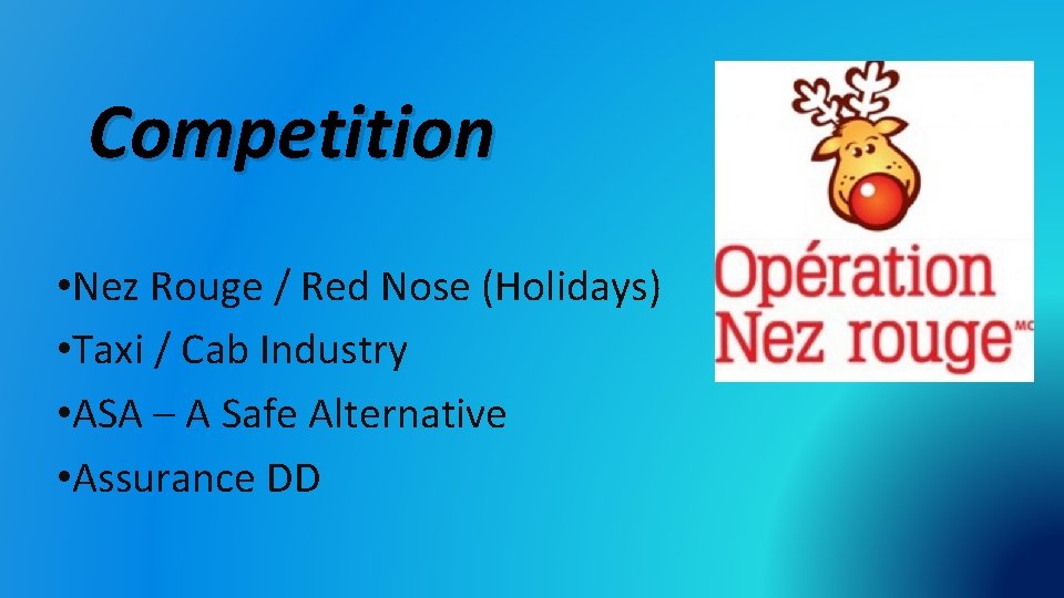 Competition • Nez Rouge / Red Nose (Holidays) • Taxi / Cab Industry •