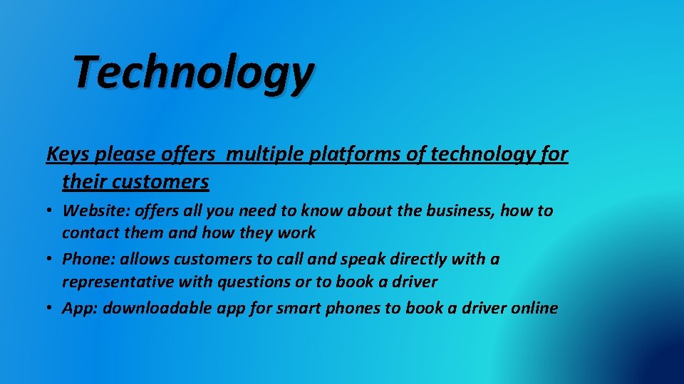 Technology Keys please offers multiple platforms of technology for their customers • Website: offers