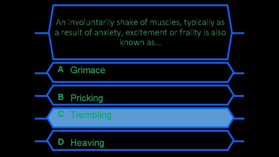 An involuntarily shake of muscles, typically as a result of anxiety, excitement or frailty
