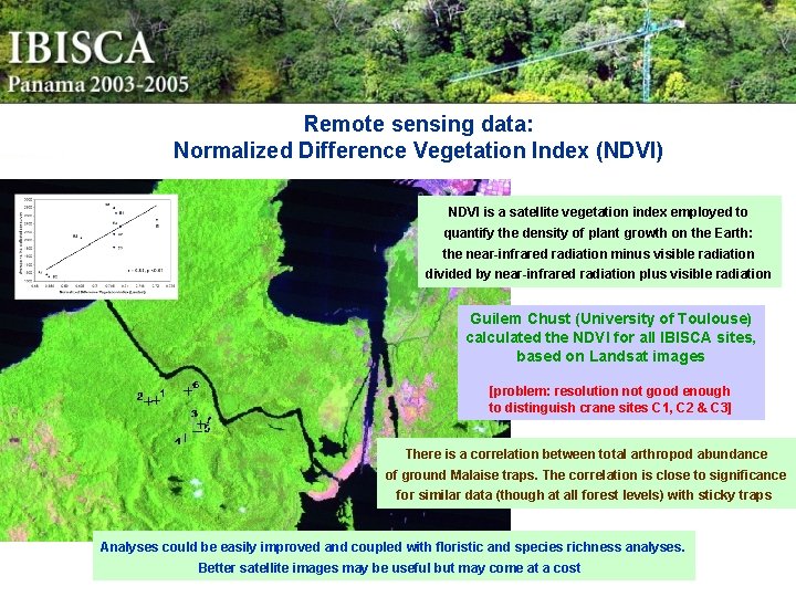 Remote sensing data: Normalized Difference Vegetation Index (NDVI) NDVI is a satellite vegetation index