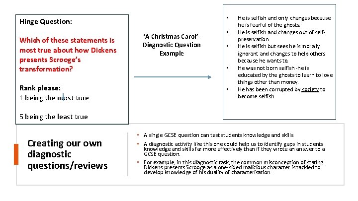  • Hinge Question: Which of these statements is most true about how Dickens