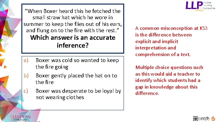 “When Boxer heard this he fetched the small straw hat which he wore in