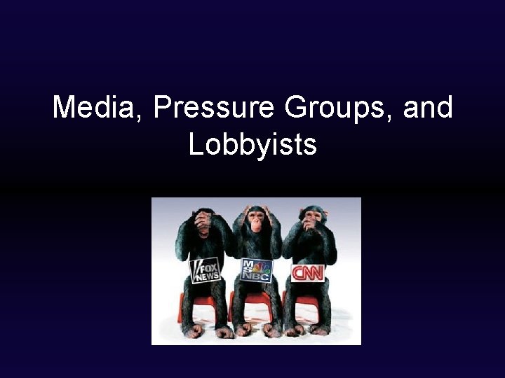 Media, Pressure Groups, and Lobbyists 