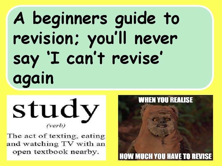 A beginners guide to revision; you’ll never say ‘I can’t revise’ again 