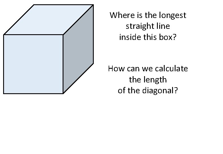 Where is the longest straight line inside this box? How can we calculate the