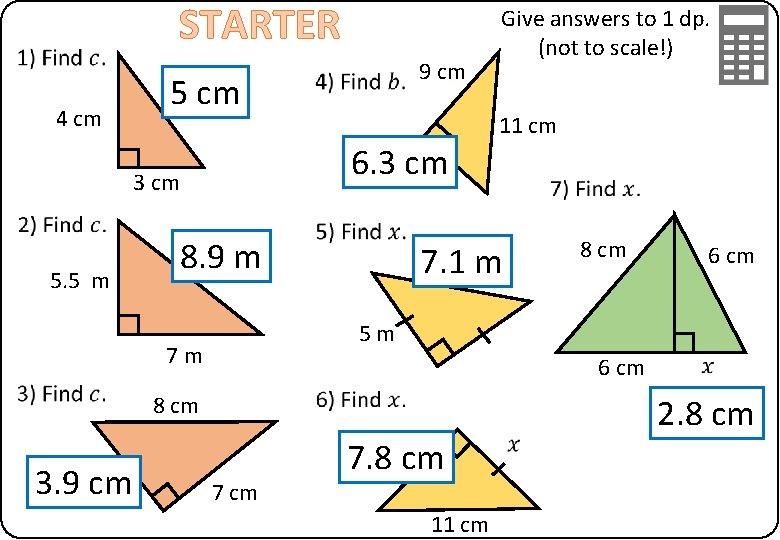 STARTER 4 cm 5 cm 11 cm 6. 3 cm 5. 5 m 9