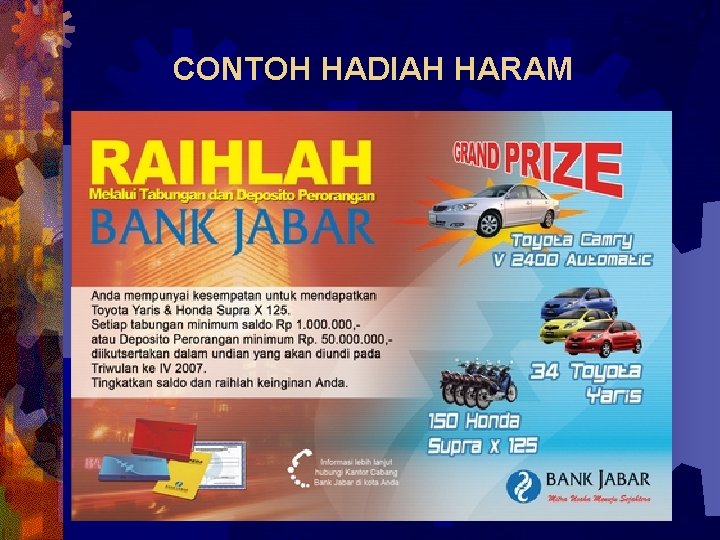 CONTOH HADIAH HARAM 