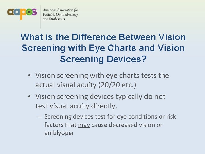 What is the Difference Between Vision Screening with Eye Charts and Vision Screening Devices?