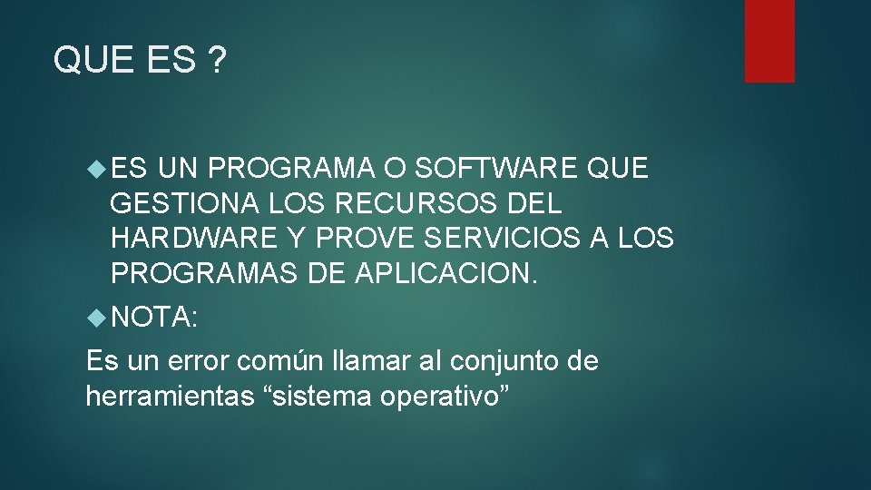 SISTEMAS OPERATIVOS QUE ES ES UN PROGRAMA O