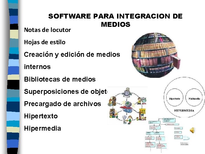 SOFTWARE PARA INTEGRACION DE MEDIOS Notas de locutor Hojas de estilo Creación y edición