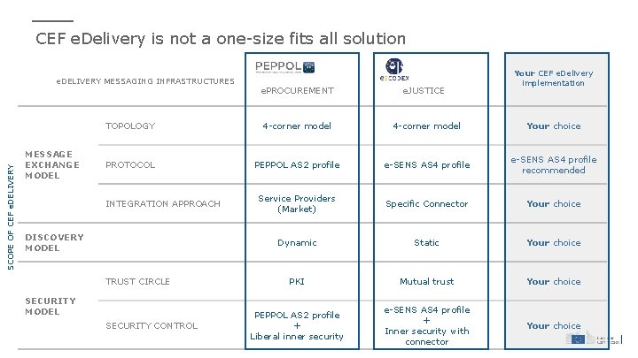 CEF e. Delivery is not a one-size fits all solution SCOPE OF CEF e.