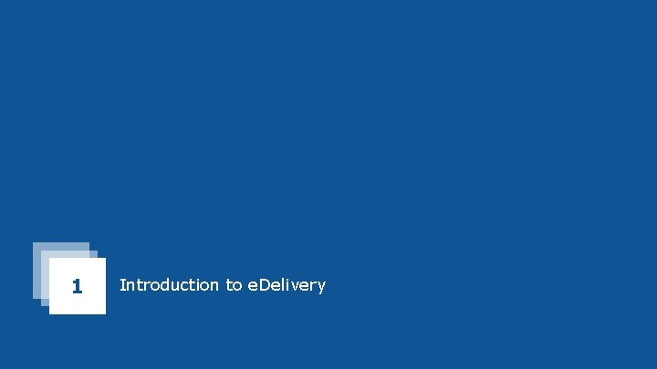 Y 1 Introduction to e. Delivery 