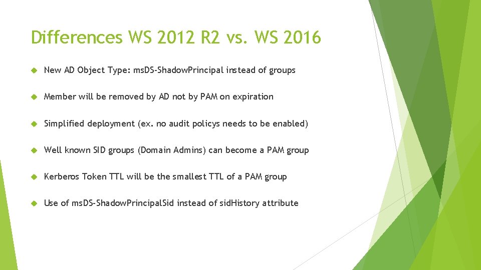 Differences WS 2012 R 2 vs. WS 2016 New AD Object Type: ms. DS-Shadow.