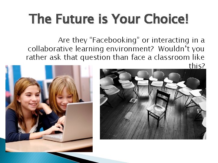 The Future is Your Choice! Are they “Facebooking” or interacting in a collaborative learning