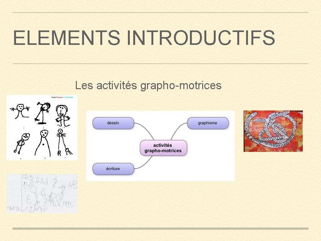 ELEMENTS INTRODUCTIFS Les activités grapho-motrices 