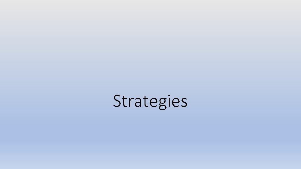 Strategies 