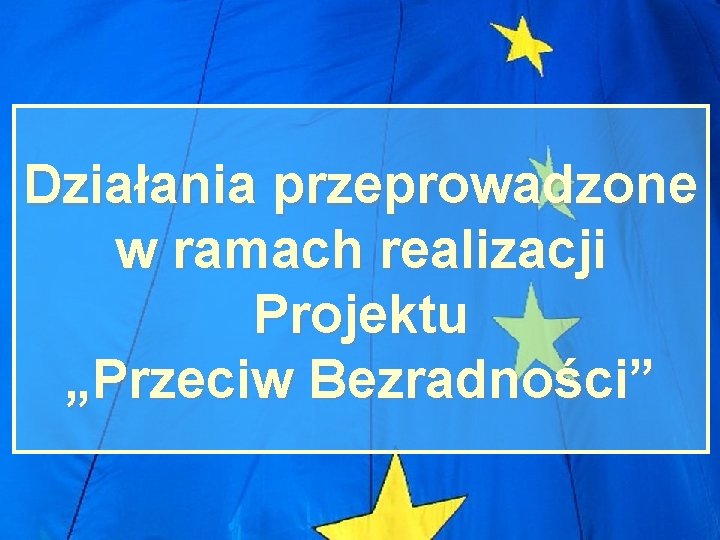 Działania przeprowadzone w ramach realizacji Projektu „Przeciw Bezradności” 