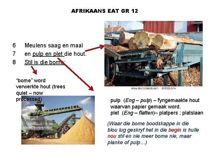 AFRIKAANS EAT GR 12 6 7 8 Meulens saag en maal en pulp en
