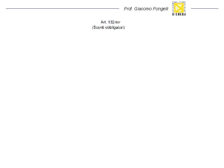 Prof. Giacomo Pongelli Prof. Giacomo Pongelli
