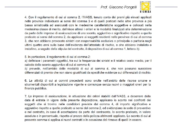 Prof. Giacomo Pongelli Prof. Giacomo Pongelli