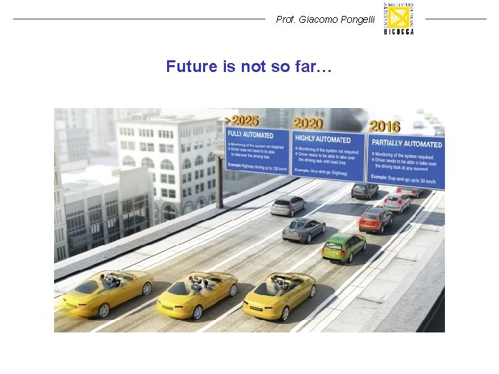 Prof. Giacomo Pongelli Future is not so far… Prof. Giacomo Pongelli Future is not so far…