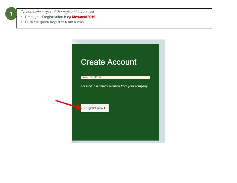 1 To complete step 1 of the registration process: • Enter your Registration Key 1 To complete step 1 of the registration process: • Enter your Registration Key