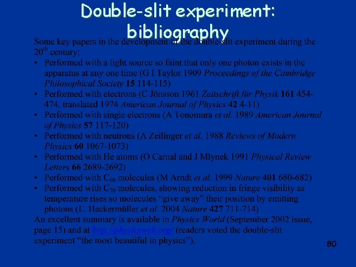 Double-slit experiment: bibliography 80 