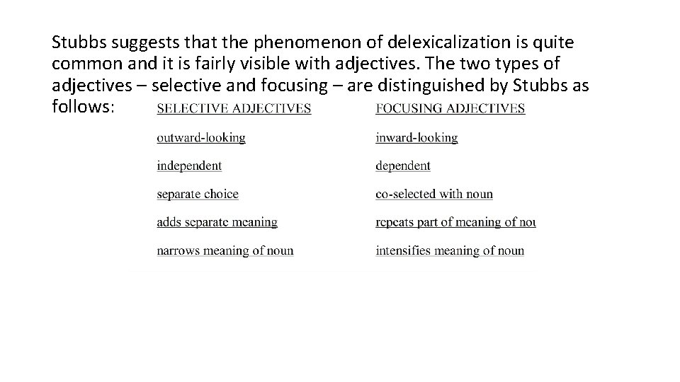 Stubbs suggests that the phenomenon of delexicalization is quite common and it is fairly