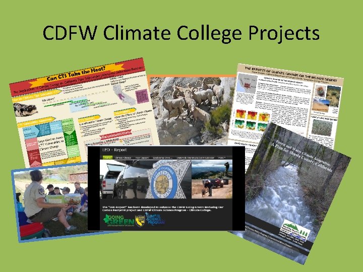 CDFW Climate College Projects CDFW Climate College Projects
