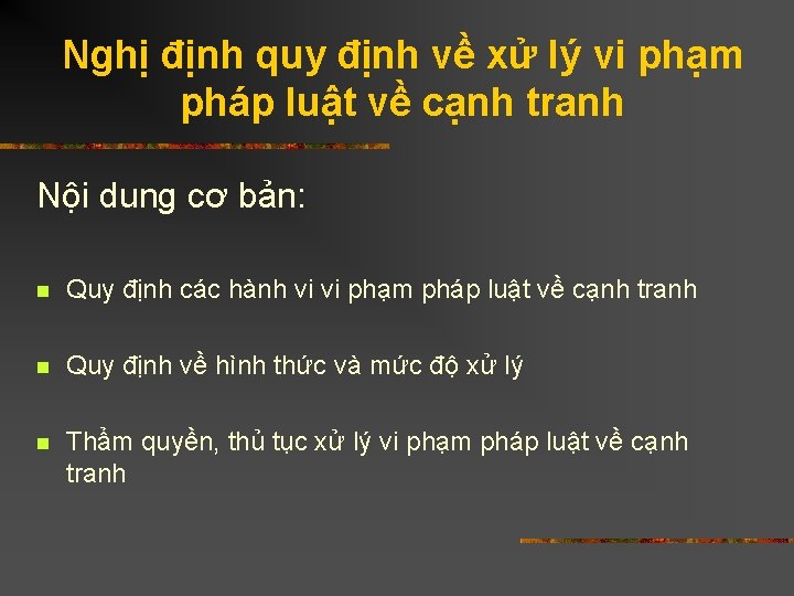 Nghị định quy định về xử lý vi phạm pháp luật về cạnh tranh