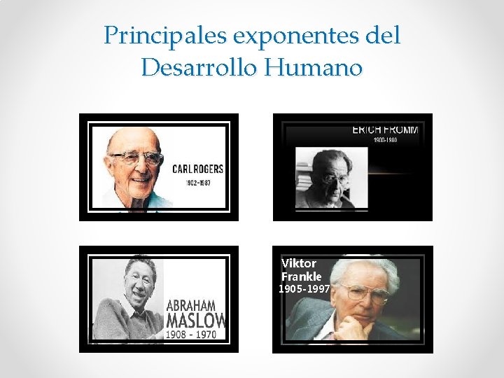 Principales exponentes del Desarrollo Humano Viktor Frankle 1905 -1997 