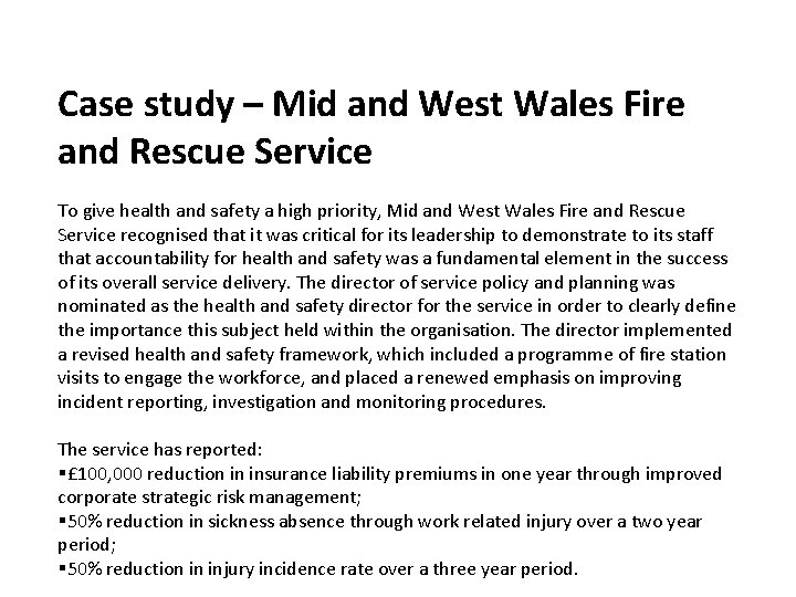 Case study – Mid and West Wales Fire and Rescue Service To give health