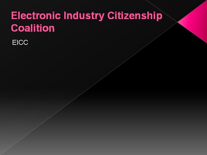 Electronic Industry Citizenship Coalition EICC 