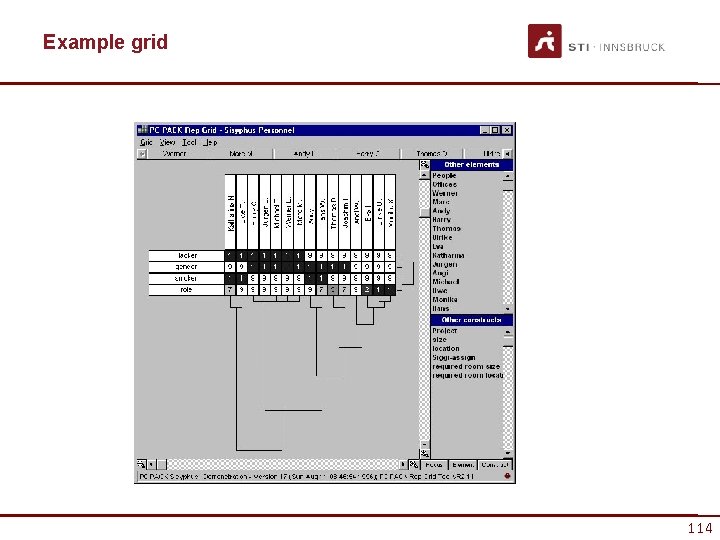 Example grid 114 