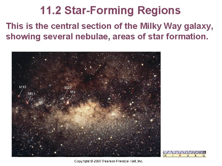 11. 2 Star-Forming Regions This is the central section of the Milky Way galaxy,