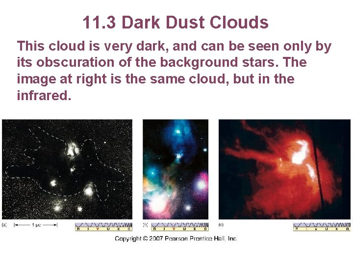 11. 3 Dark Dust Clouds This cloud is very dark, and can be seen