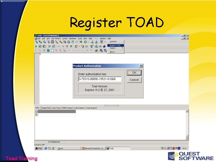 Register TOAD Toad Training 