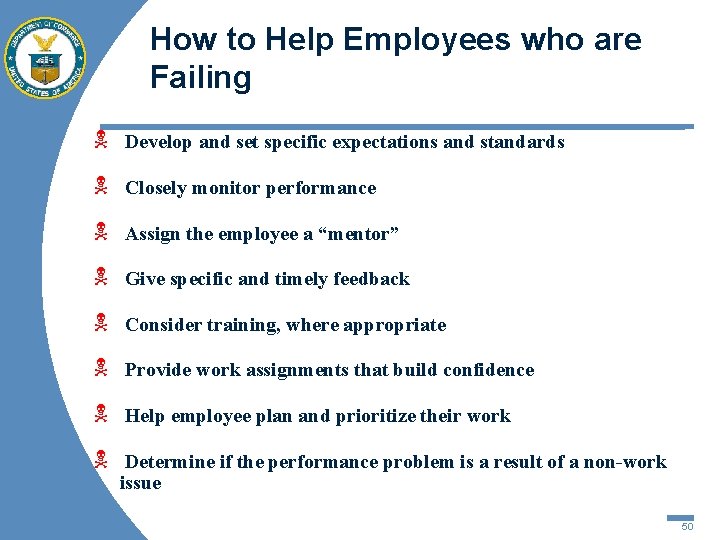 How to Help Employees who are Failing N Develop and set specific expectations and