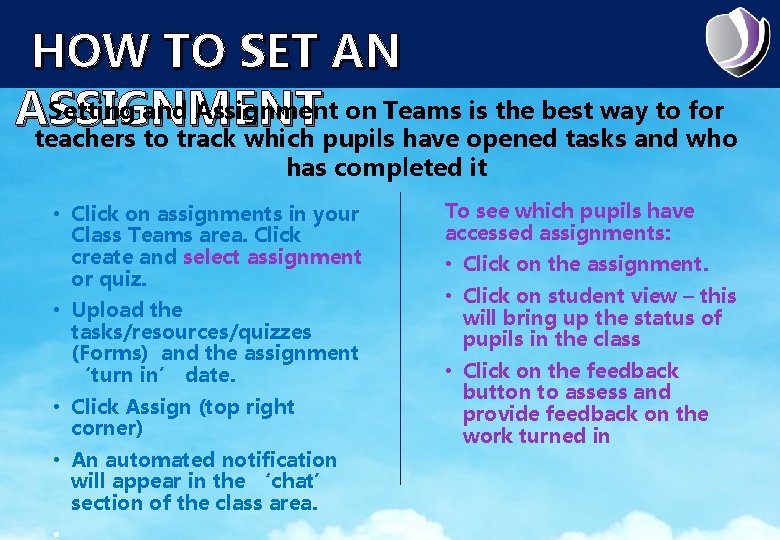 HOW TO SET AN Setting and Assignment on Teams is the best way to