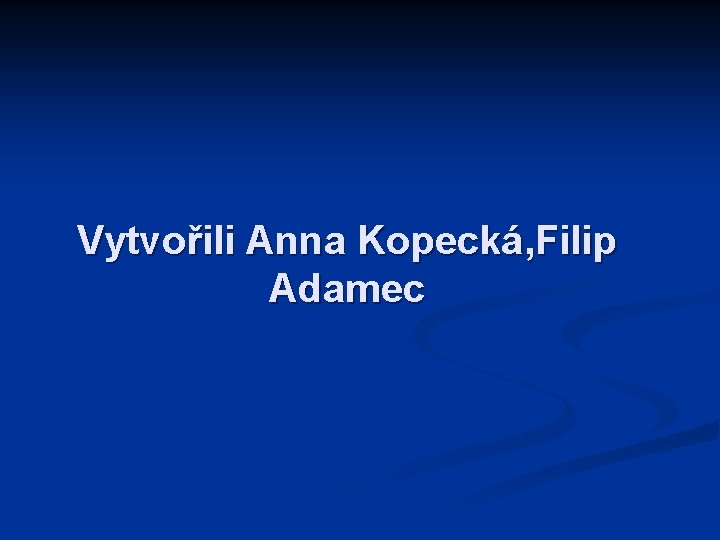 Vytvořili Anna Kopecká, Filip Adamec 