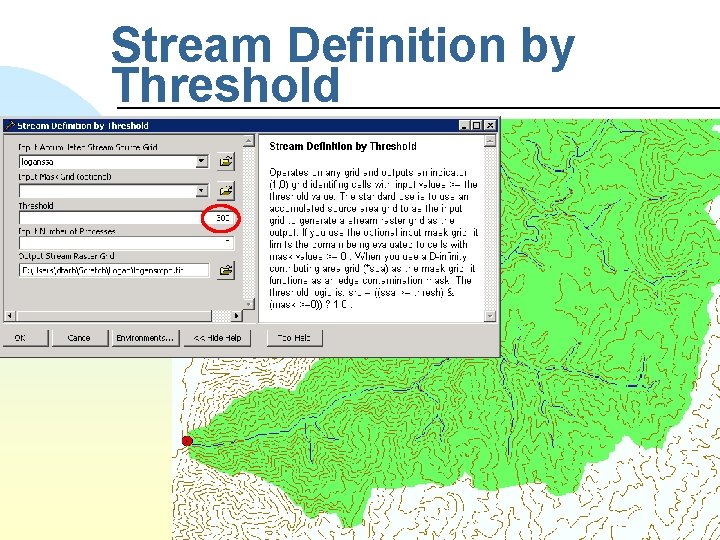 Stream Definition by Threshold 