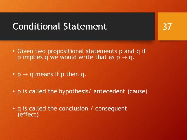 Conditional Statement • 37 