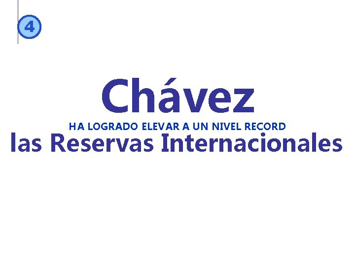 4 Chávez HA LOGRADO ELEVAR A UN NIVEL RECORD las Reservas Internacionales 