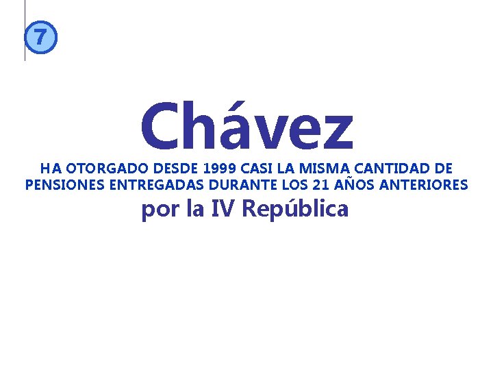 7 Chávez HA OTORGADO DESDE 1999 CASI LA MISMA CANTIDAD DE PENSIONES ENTREGADAS DURANTE