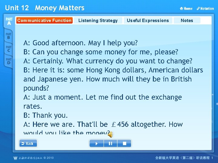 Unit 12 Money Matters Communicative Function Listening Strategy Useful Expressions Notes 
