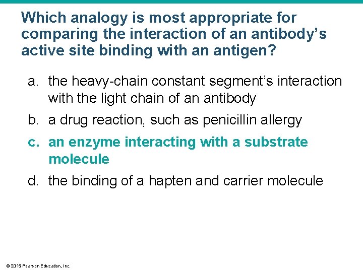Which analogy is most appropriate for comparing the interaction of an antibody’s active site