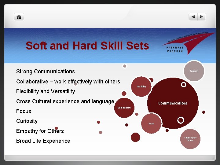 Soft and Hard Skill Sets Strong Communications Curiosity Collaborative – work effectively with others