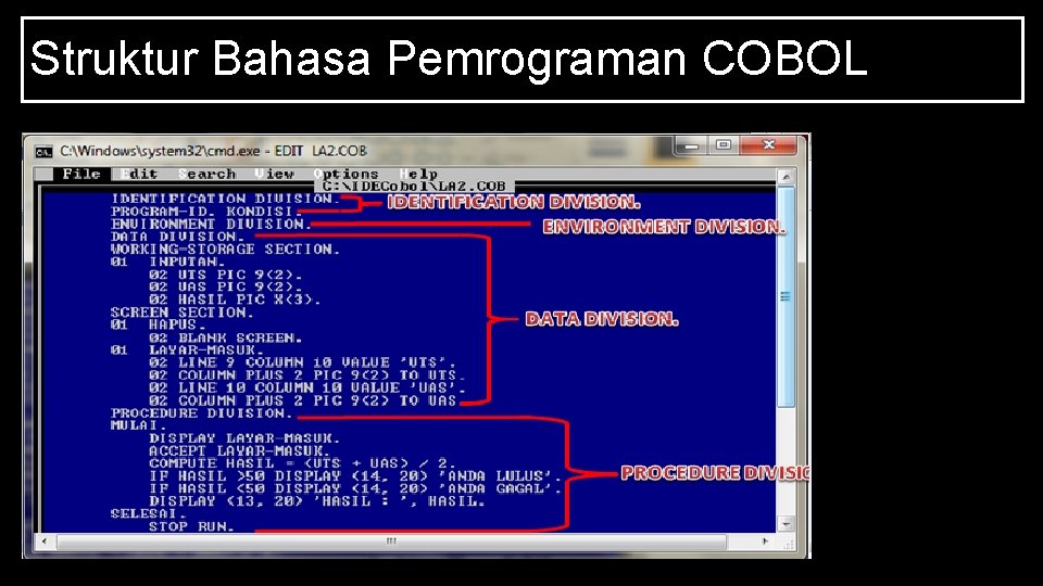 Struktur Bahasa Pemrograman COBOL 