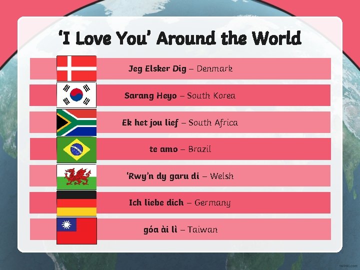 ‘I Love You’ Around the World Jeg Elsker Dig – Denmark Sarang Heyo –