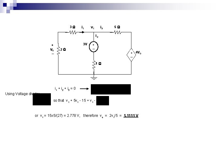 3 i 1 v 1 i 3 5 i 2 + V 0 3